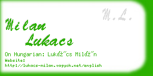 milan lukacs business card